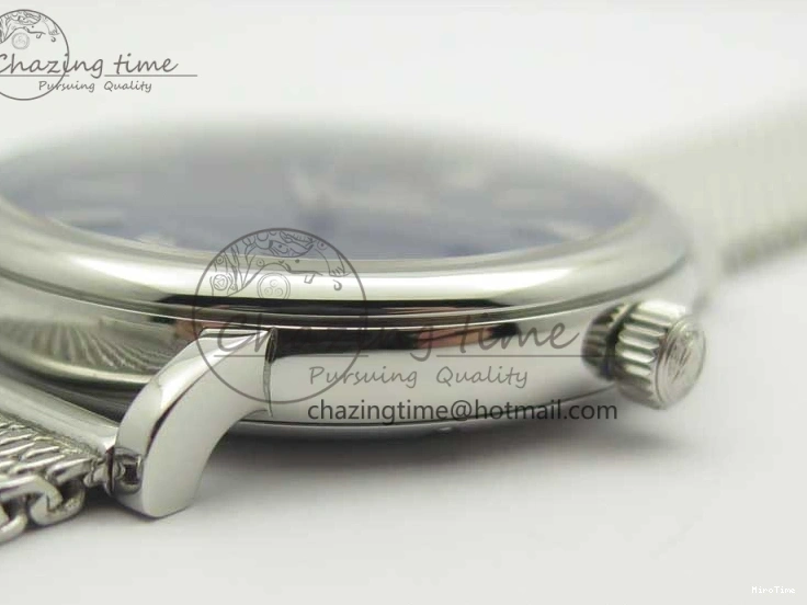 MIROTIME 0307 Portofino IW356501 SS V3 MK 1:1 Best Edition Blue Dial On SS Mesh Bracelet MIYOTA Timeless 7194